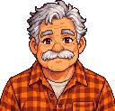 Pixel-art portrait of Hank